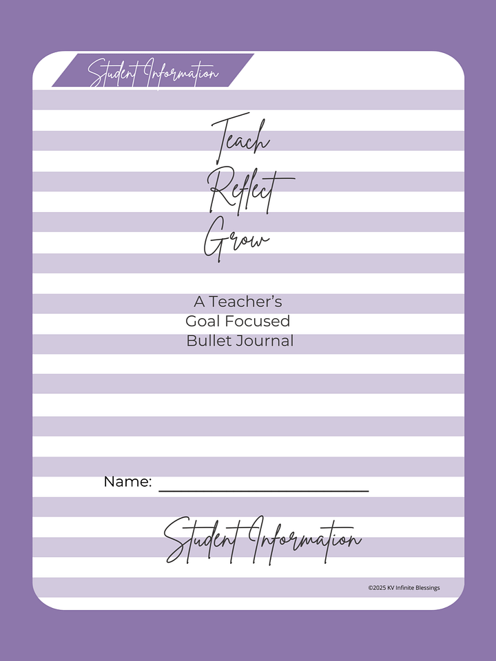 Student Information - Medical | Digital & Printable Bullet Journal Layout for Educators product image (1)