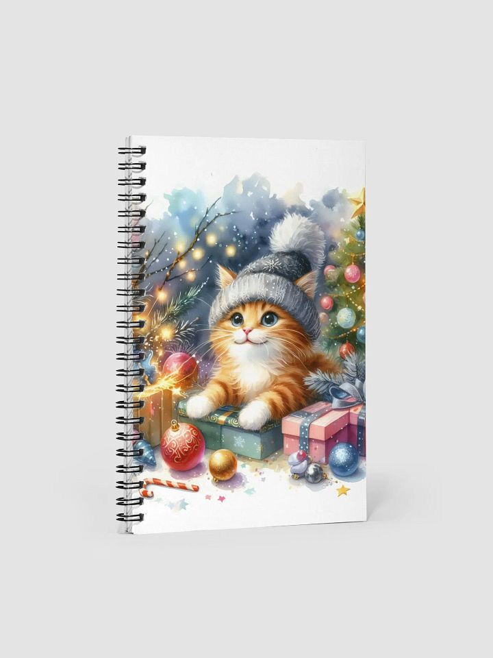Festive Kitten in a Knit Hat Spiral Notebook product image (1)