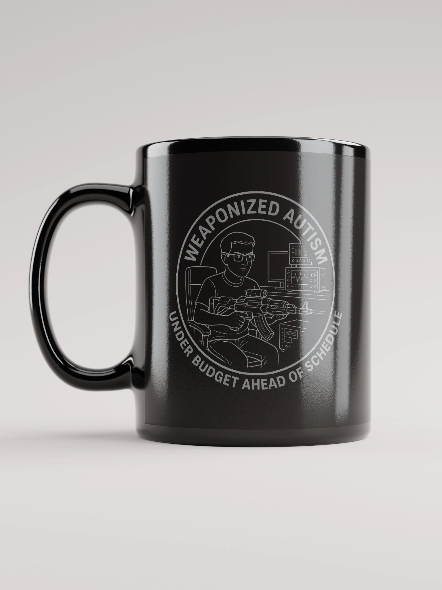 Low Profile Weaponized Autism Black Mug product image (11)