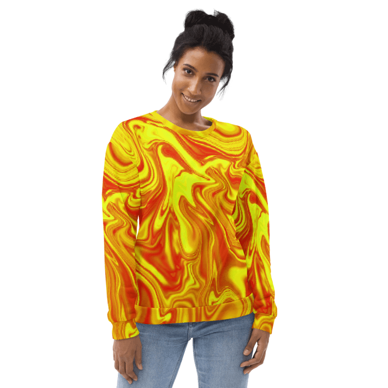 Sweatshirt - Yellow and Red Digital Fluid Art product image (9)