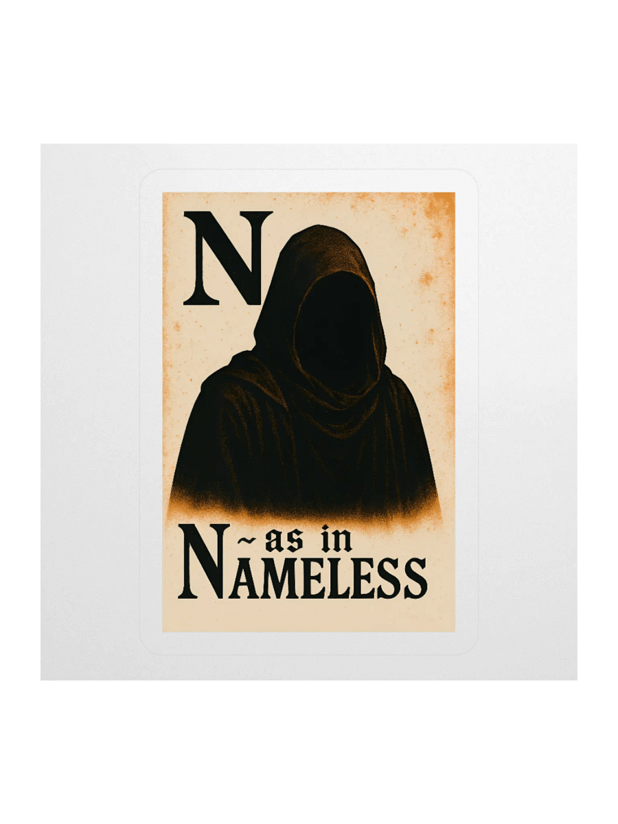 N as in nameless sticker product image (3)