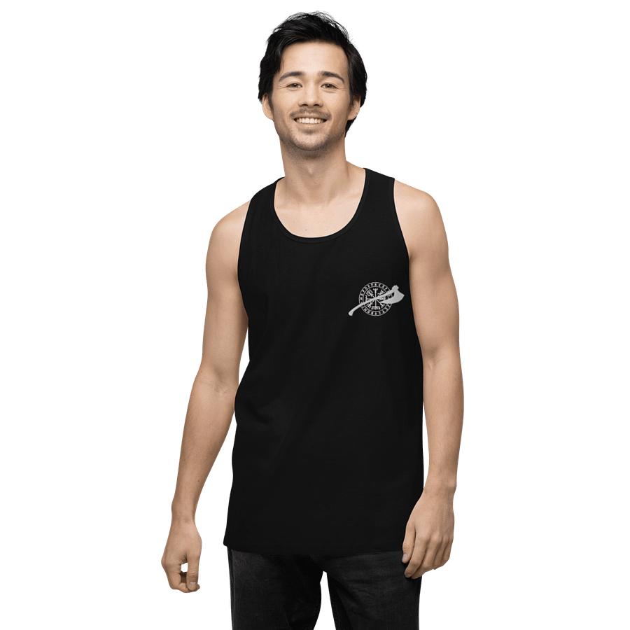 VEGVISIR & AXE - Tank Top Men White Embroidery product image (4)