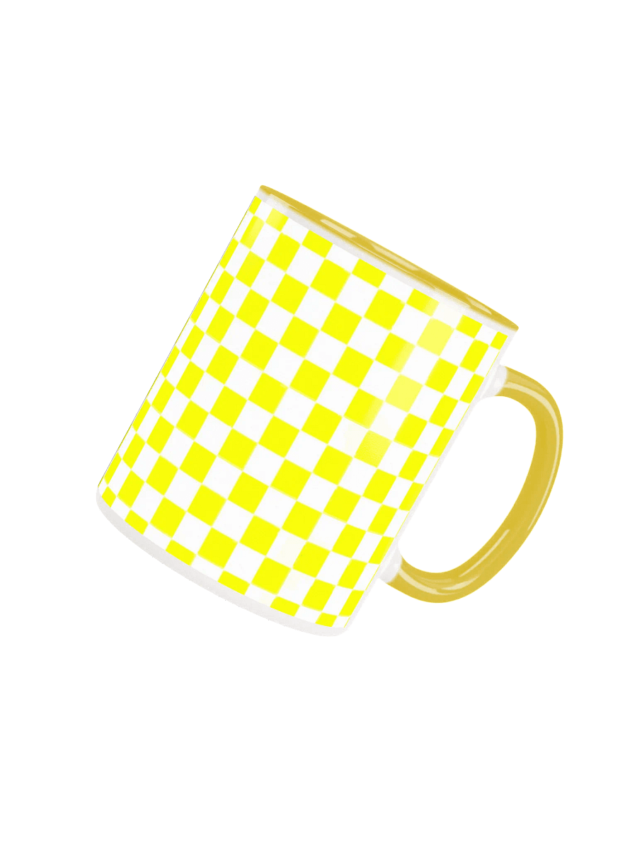 Checkered! Neon Yellow and White Checkers Mug product image (69)