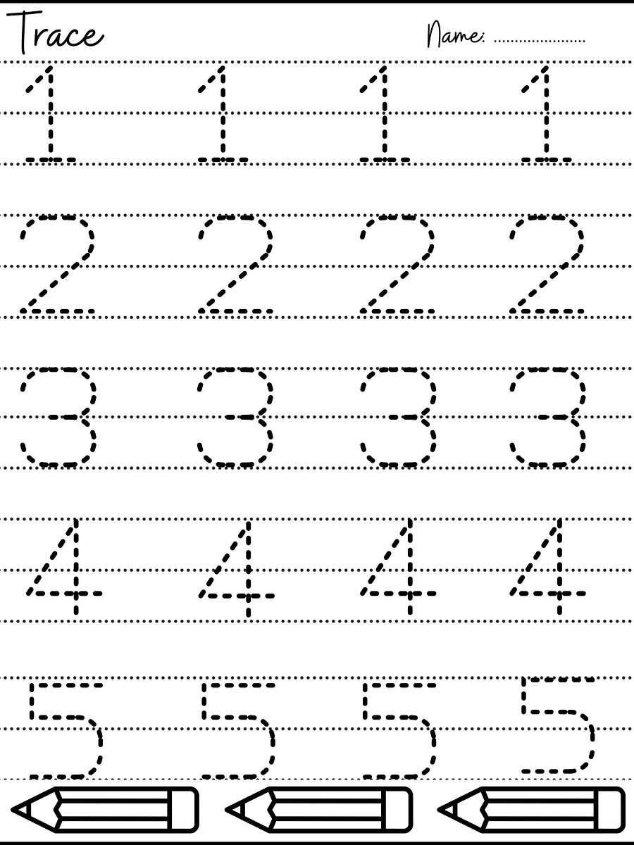 Number Tracing 1-10 Worksheets pdf product image (4)