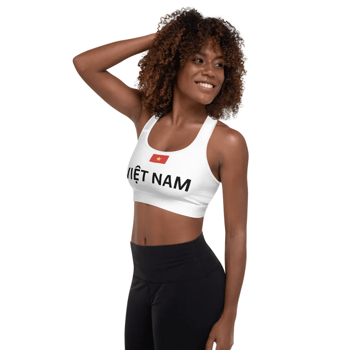 Crop Top Bra For Women with Vietnamese Flag product image (2)
