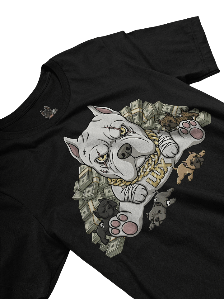 White Cane Corso Sitting on Money Like a Mafia Boss – Viral Luxury Cane Corso T-Shirt That Broke the Internet! product image (2)