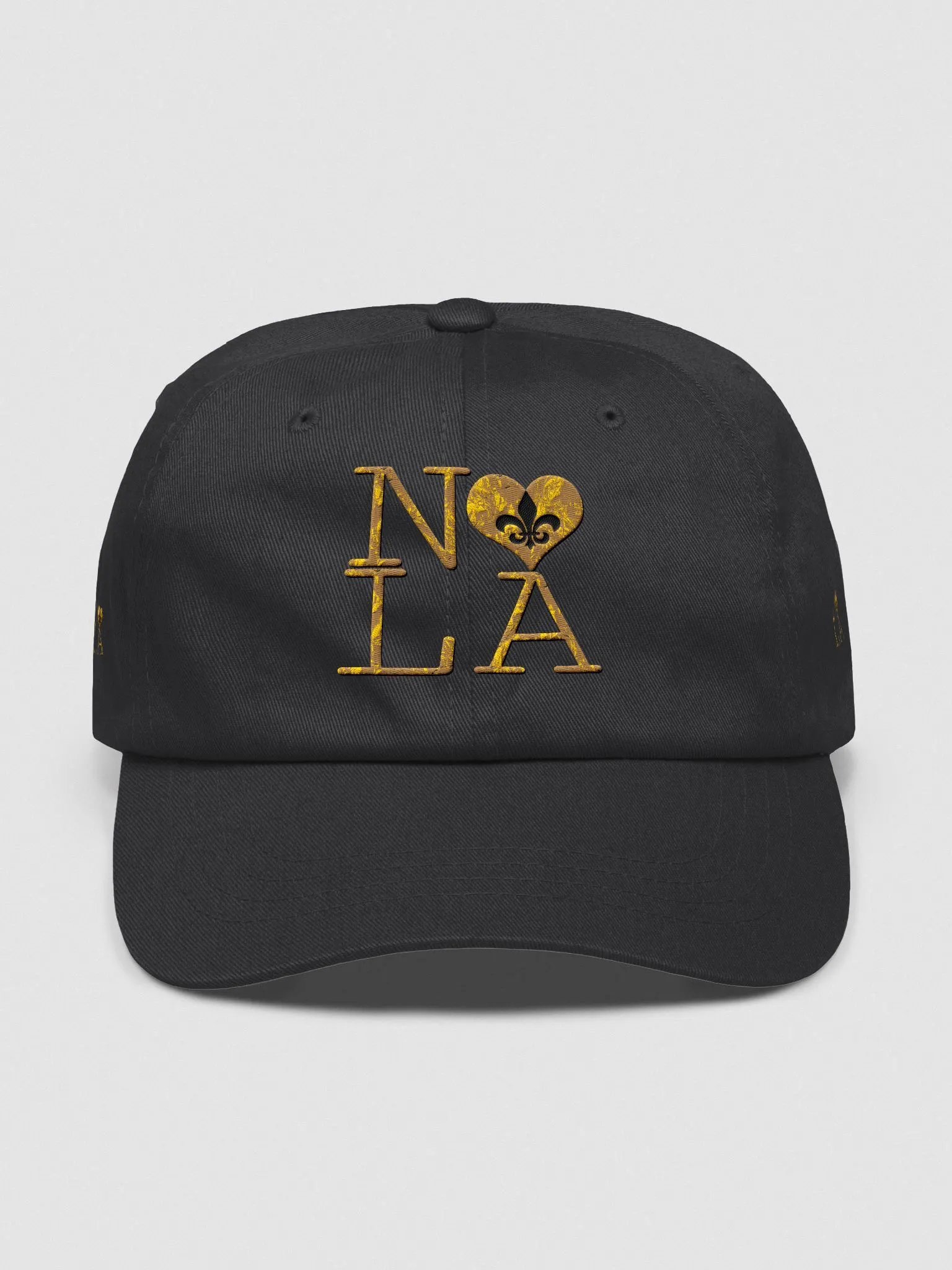 I LOVE NOLA *EMBROIDERED CAP BIGSHOT LOGO** (FULL GOLD WRAP BLACK & GOLD EDITION) product image (1)