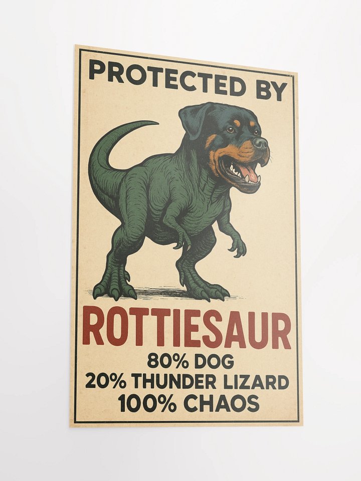 Protected by Rottiesaur: 80% dog, 20% thunder lizard, 100% chaos. product image (6)