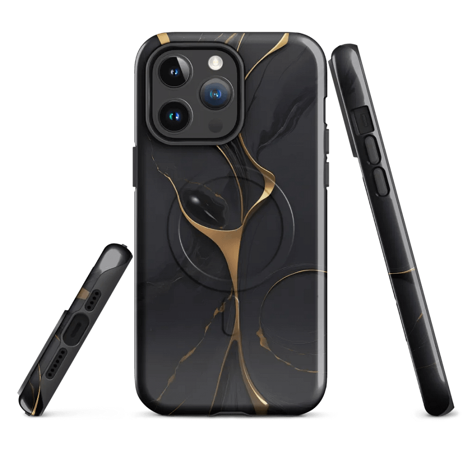 MagSafe® Tough Case for iPhone – Golden Noir Elegance product image (1)