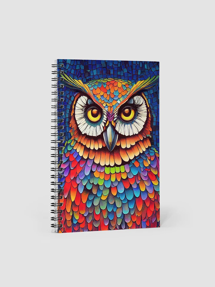 Colorful Owl Portrait – Mosaic Spiral Notebook product image (1)