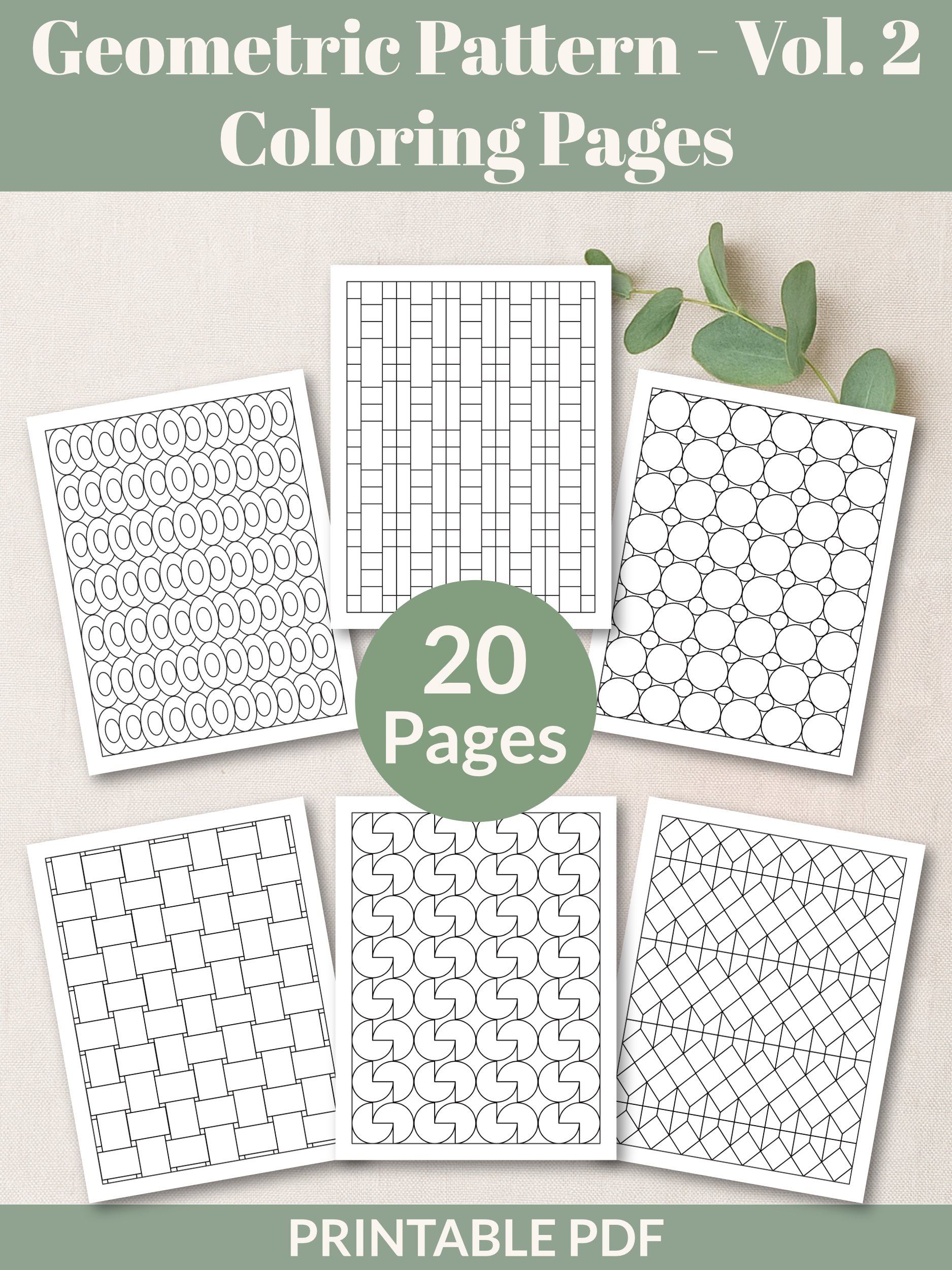 Geometric Patterns Coloring Pages Volume 2 – Printable Set of 20 product image (1)