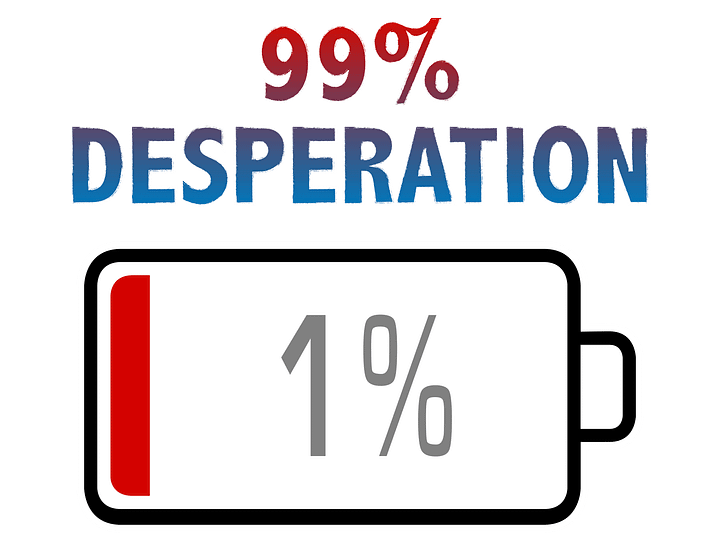 99% Desperation with Battery at 1% T-Shirt product image (2)