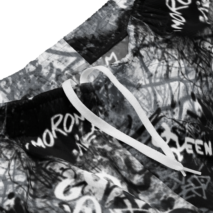 Black and White Graffiti | Recycled Unisex Mesh Shorts product image (8)