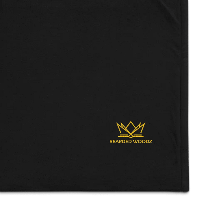 Bearded Woodz Embroider Sherpa Blanket (Black/ Gold) product image (1)