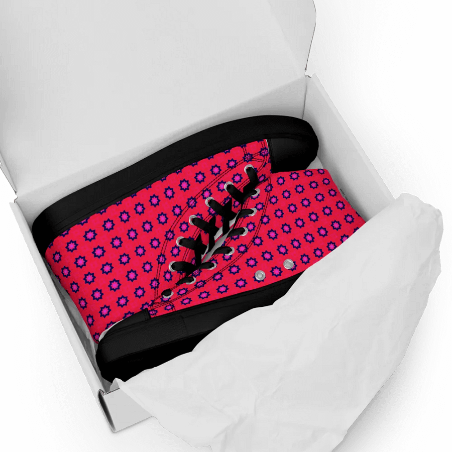 Abstract Red Ladies Canvas Shoes High Tops product image (9)