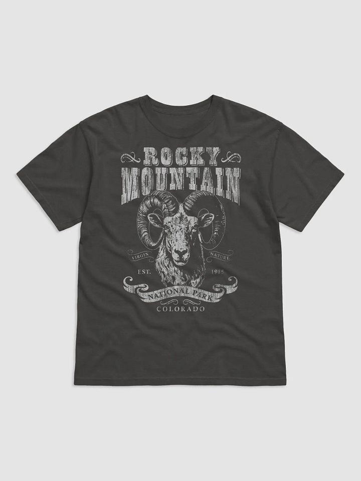 Rocky Mountain National Park, Colorado T-Shirt | Vintage-Style Grunge Western Tee with a Big Horn Head product image (2)