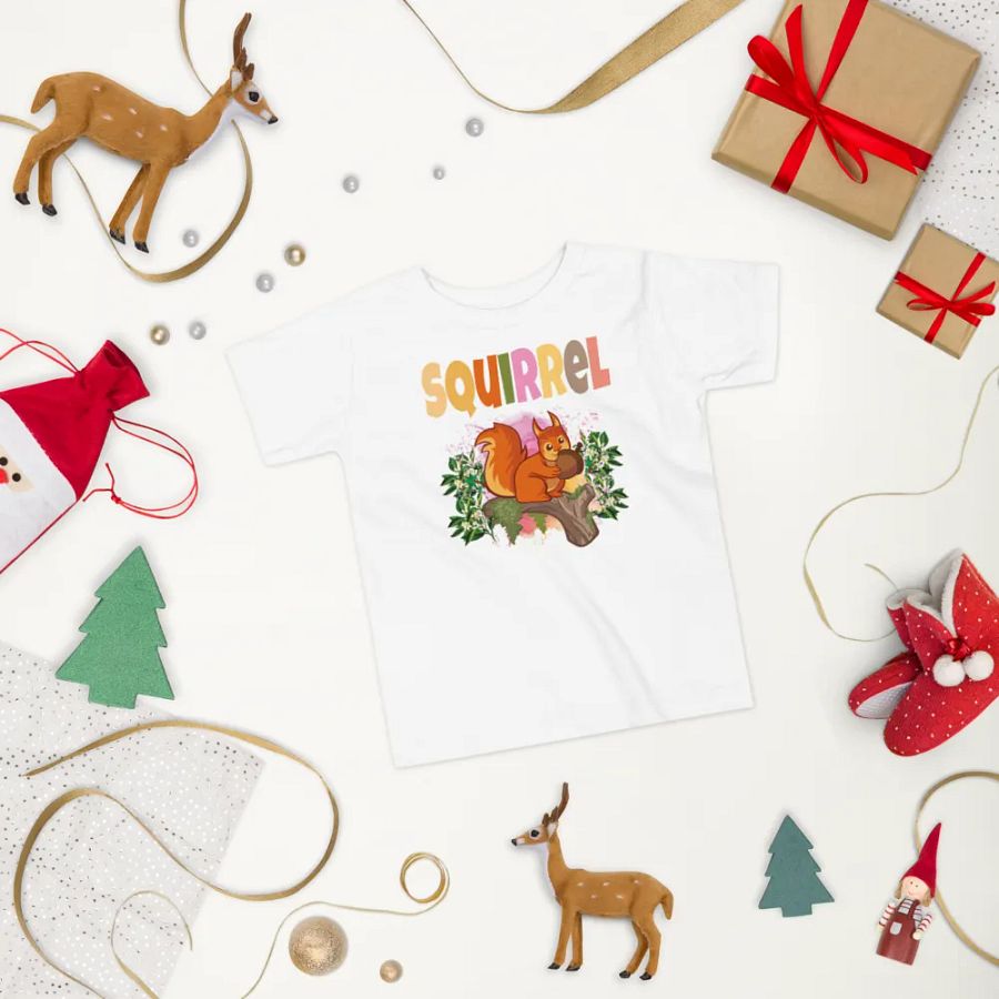 Squirrel Colorful Funny Cute Bella +Canvas Toddler T-Shirt – Funny Shirt, Best Gift for Kids product image (9)