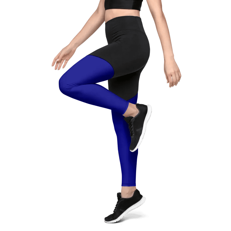 Plain Color Navy Blue Sports Leggings product image (4)