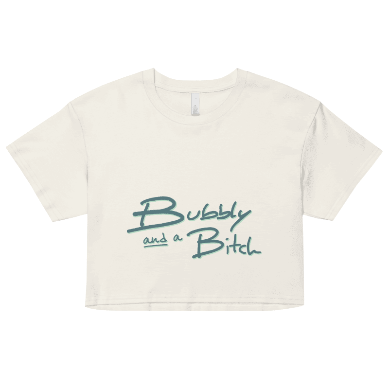 Bubbly and a B*tch (forest shadow design) printed cotton crop top product image (13)