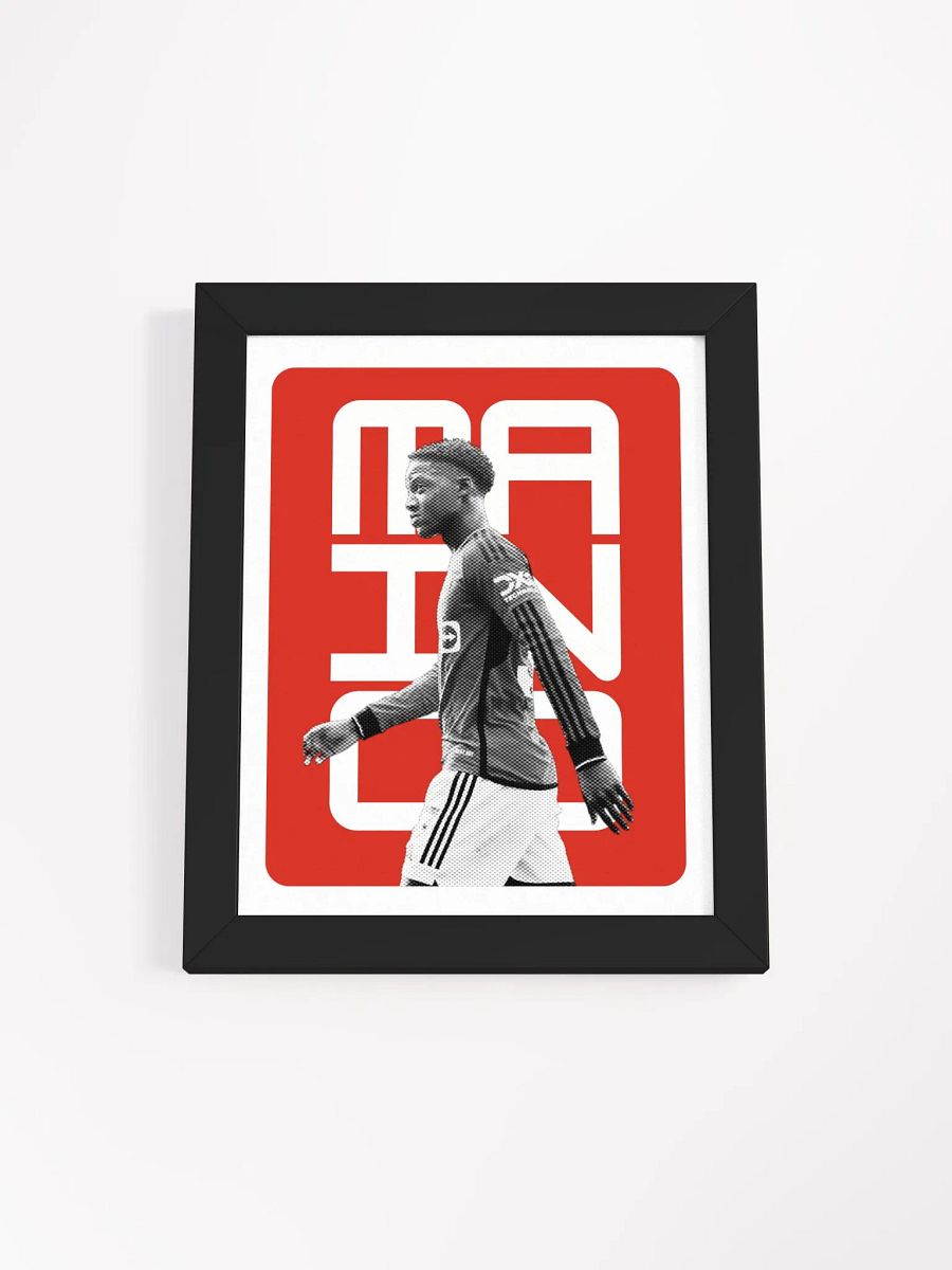 Kobbie Mainoo BW Manchester United Name Art Framed Print product image (4)