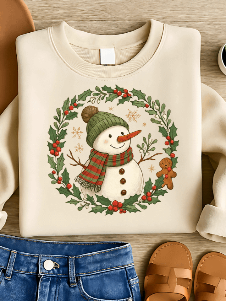 Christmas Snowman Winter Sublimation PNG – Classic Holiday Snowman Clipart for T-Shirts – Festive & Cheerful Design – 300 DPI Instant Digital Download product image (1)