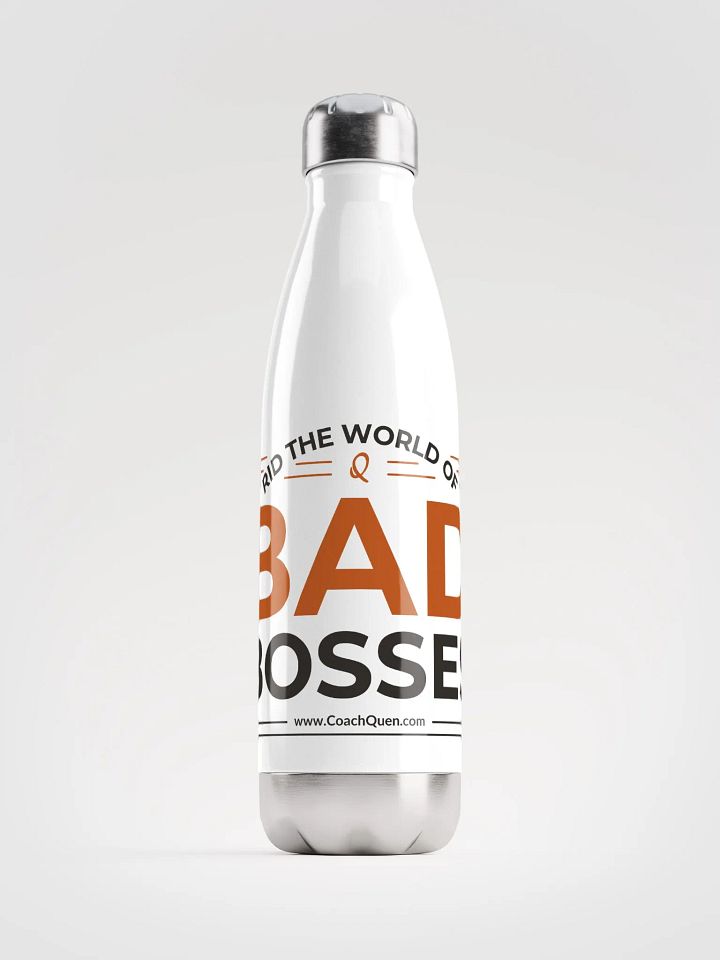 Rid the World of Bad Bosses Black Logo Stainless Steel Water Bottle product image (2)