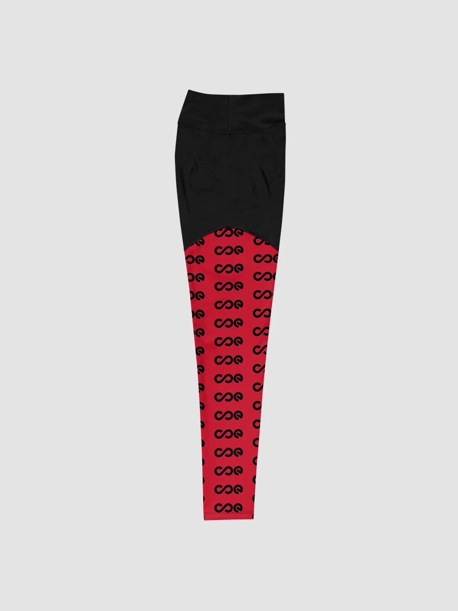 COE Premium Sports Leggings Black & Red product image (4)