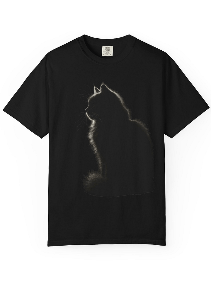 Whiskered Black Cat Silhouette T-Shirt product image (1)