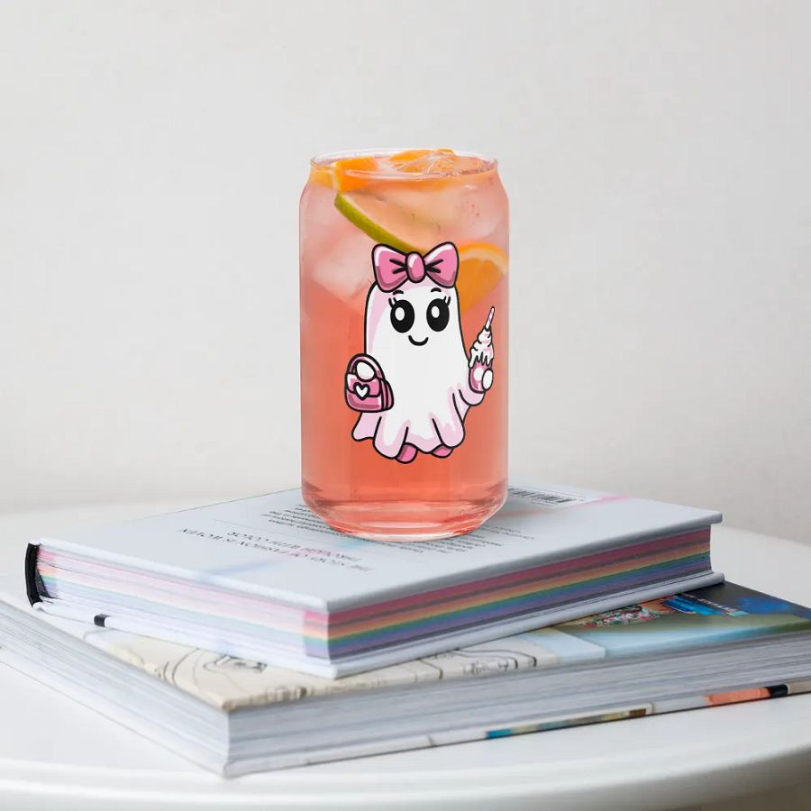 Cute Ghost 16oz Can-Shaped Drinking Glass product image (7)