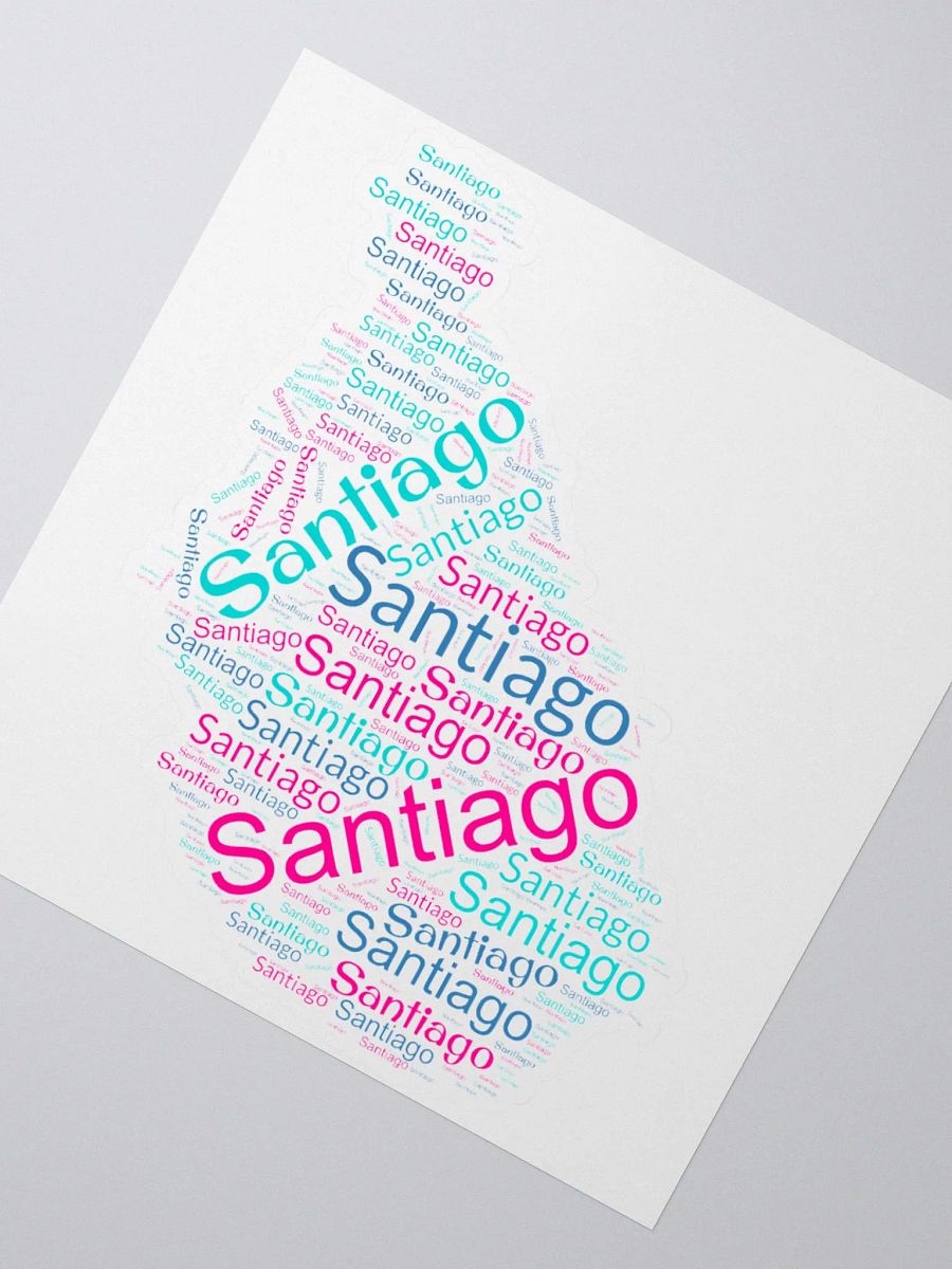 Santiago Word Cloud Map Stickers product image (1)