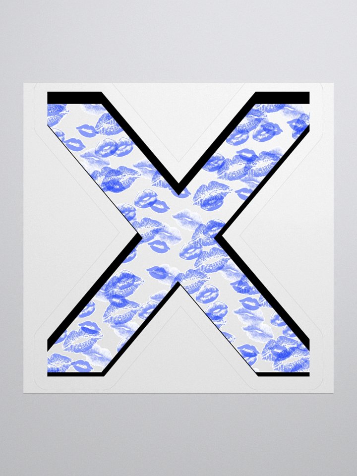 White X Blue Lipstick Kisses | Kiss-cut Sticker product image (1)