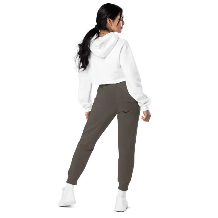 Embroidered Peace-Heart Sweatpants with Pockets (Pink Heart) product image (2)