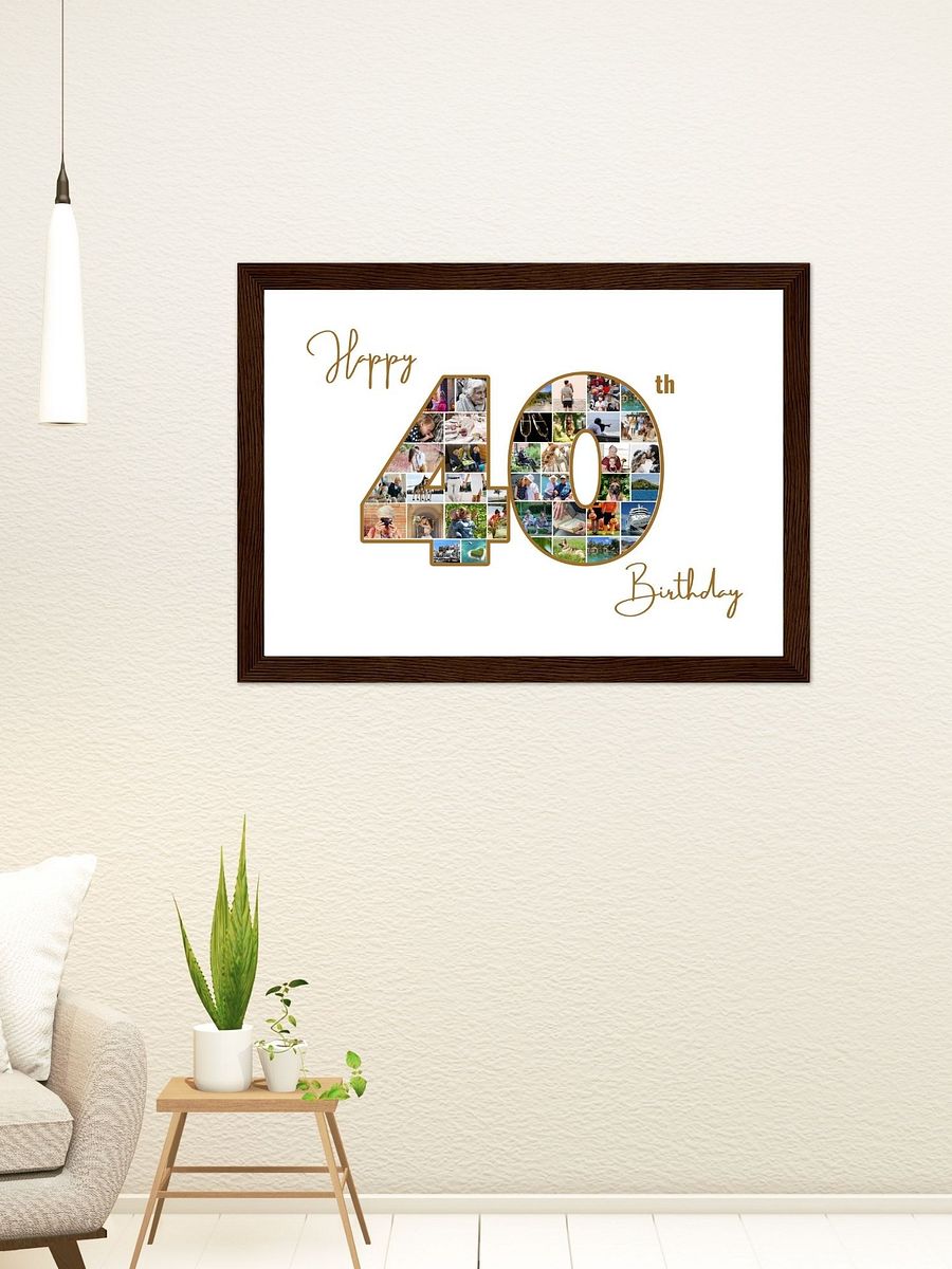 Happy 40th Birthday Photo Collage Canva Template product image (7)