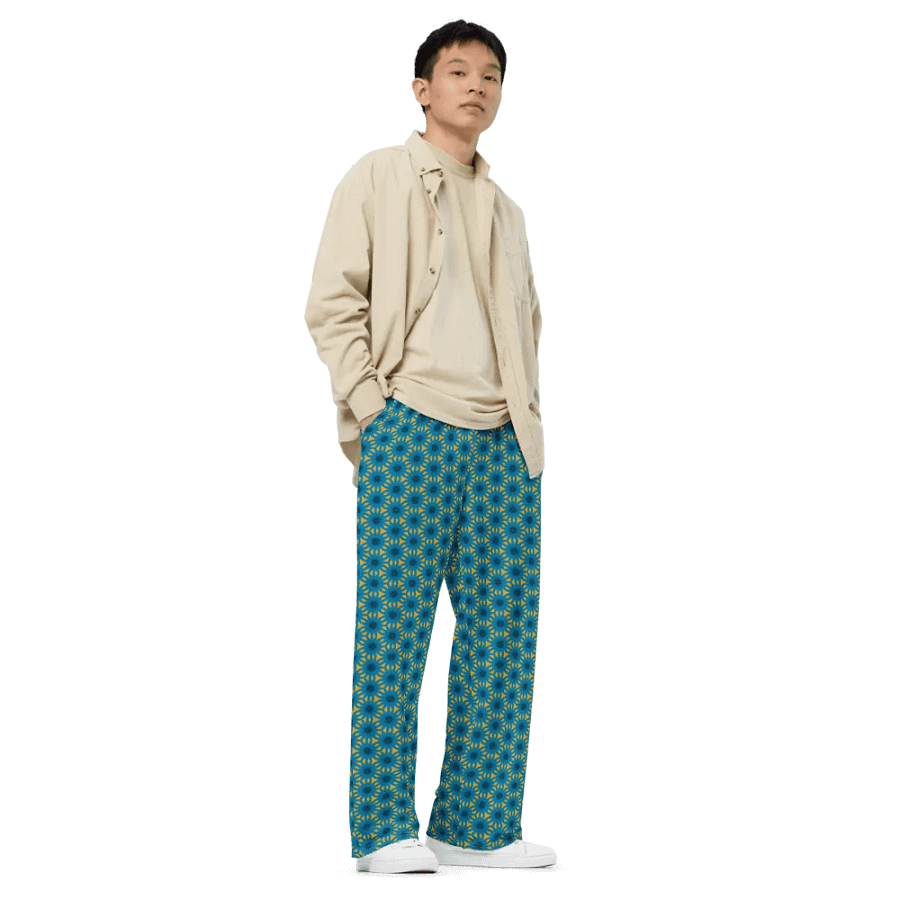 Blue Sea Urchins Dancing in a Sunny Day Wide-Leg Pants product image (3)