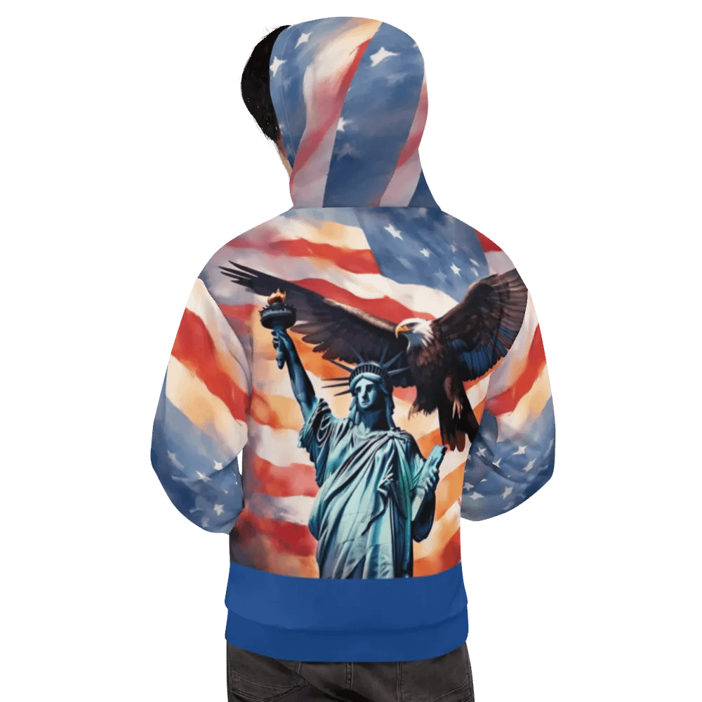 I Heart NY Statue of Liberty/Cool Hoodie All-over Print Recycled Unisex Hoodie by Sublicolor product image (5)
