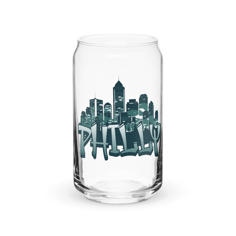 GREEN PHILLY CITYSCAPE Can-Shaped Glass - GREEN product image (1)