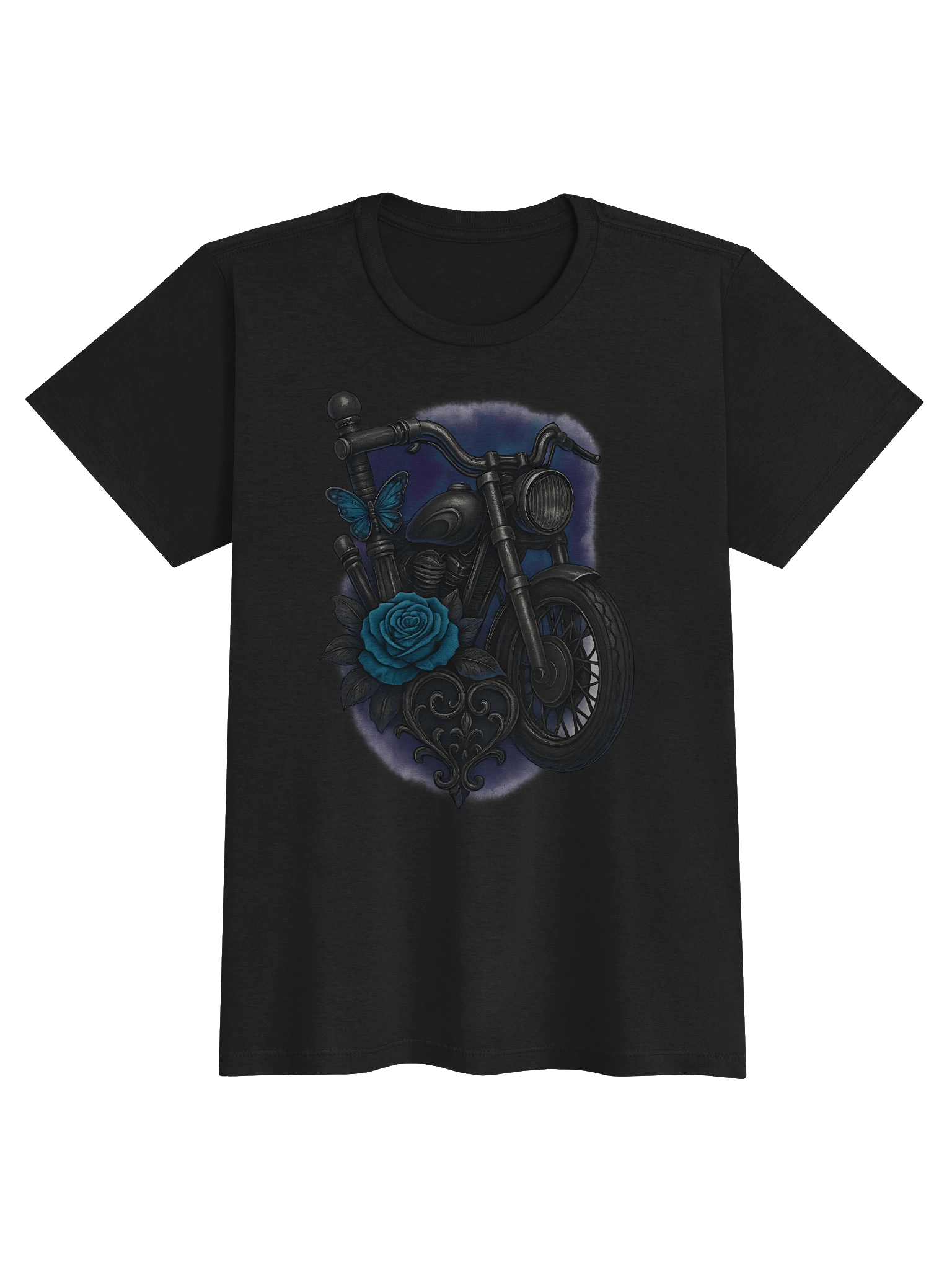 Throttle & Iron “Blue Rose Moto” Tee product image (2)