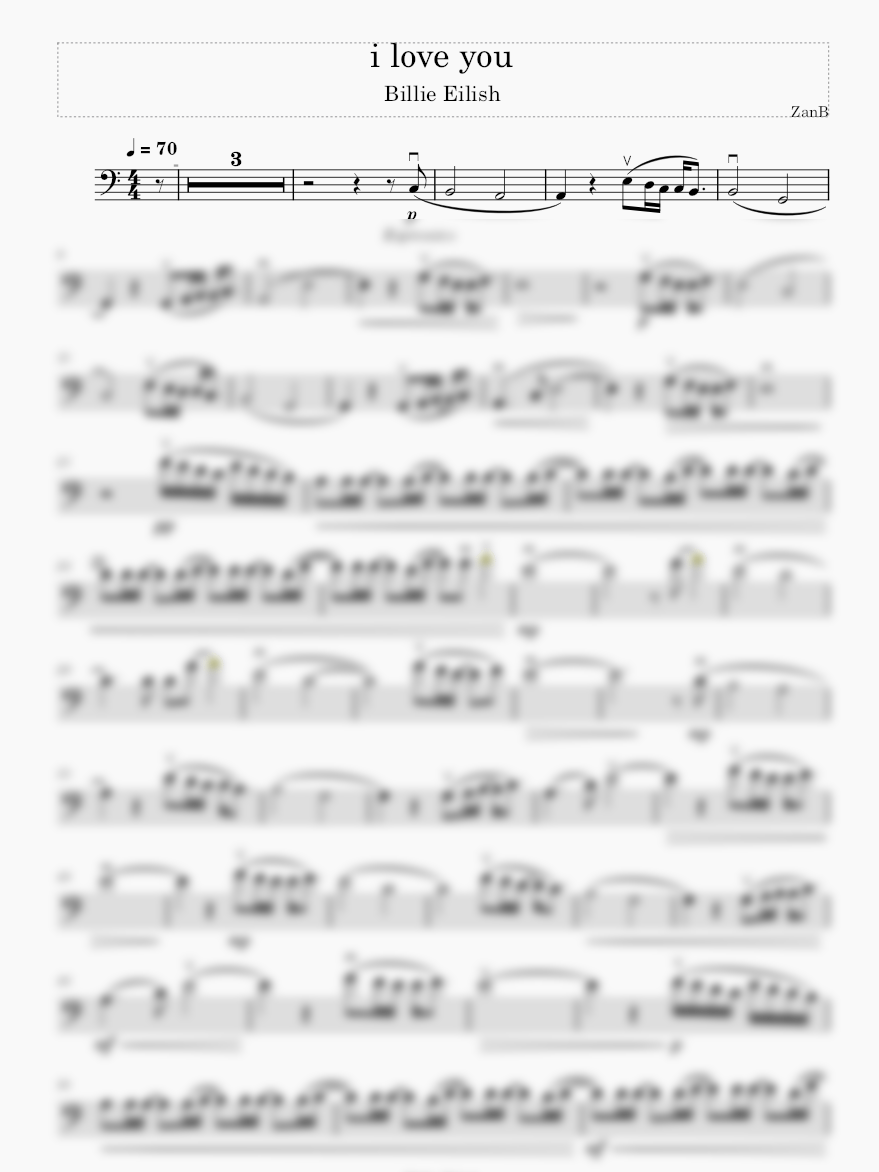 Billie Eilish - i love you (Cello Solo) product image (1)