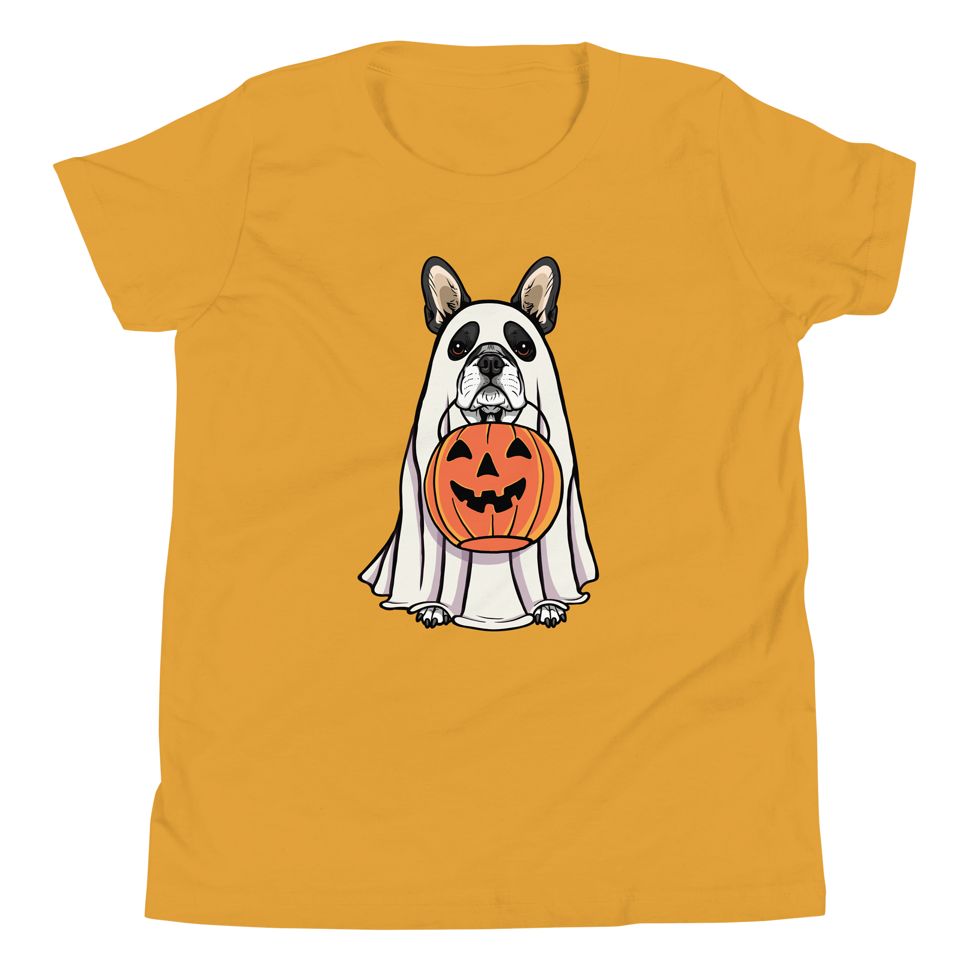 Halloween Boston Terrier(Black & White) Youth T-Shirt product image (5)