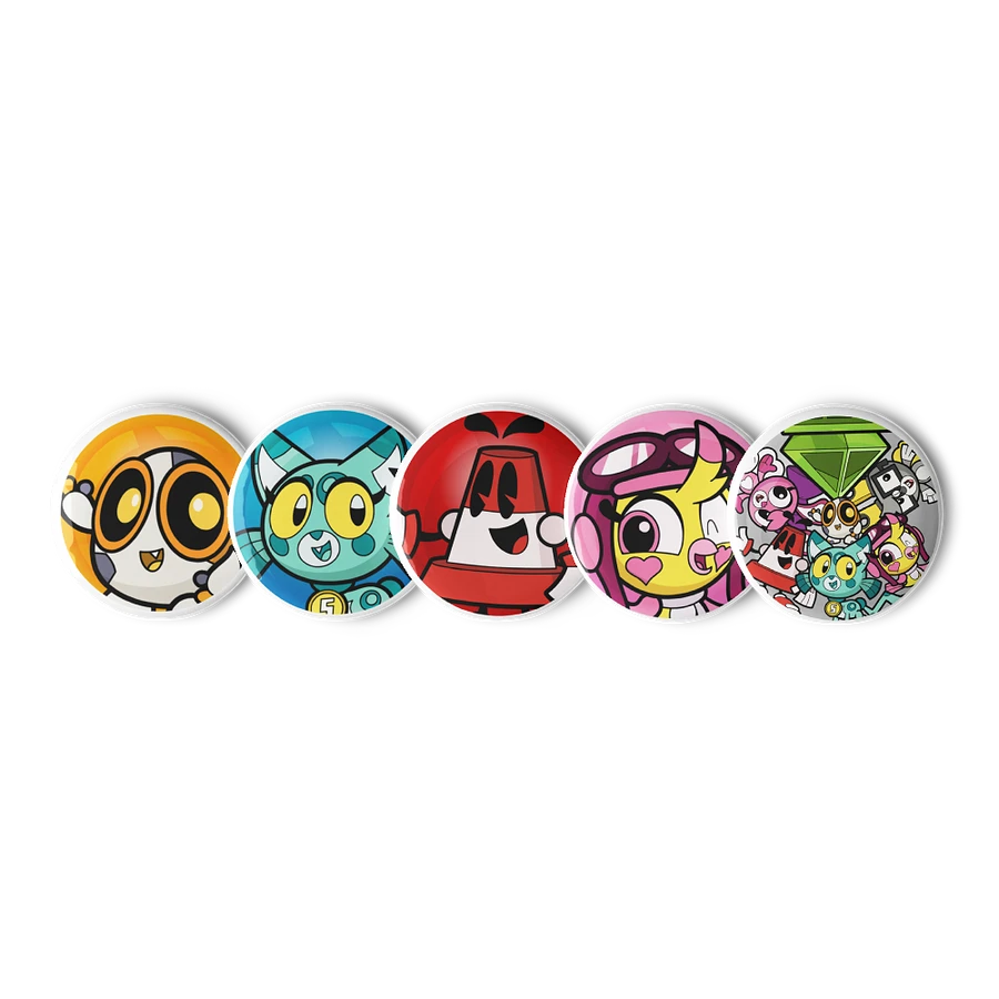 CRiTORA Pin Set 1 (Eggy, Spottie, Coneboy, Avery and Base Seven) product image (1)