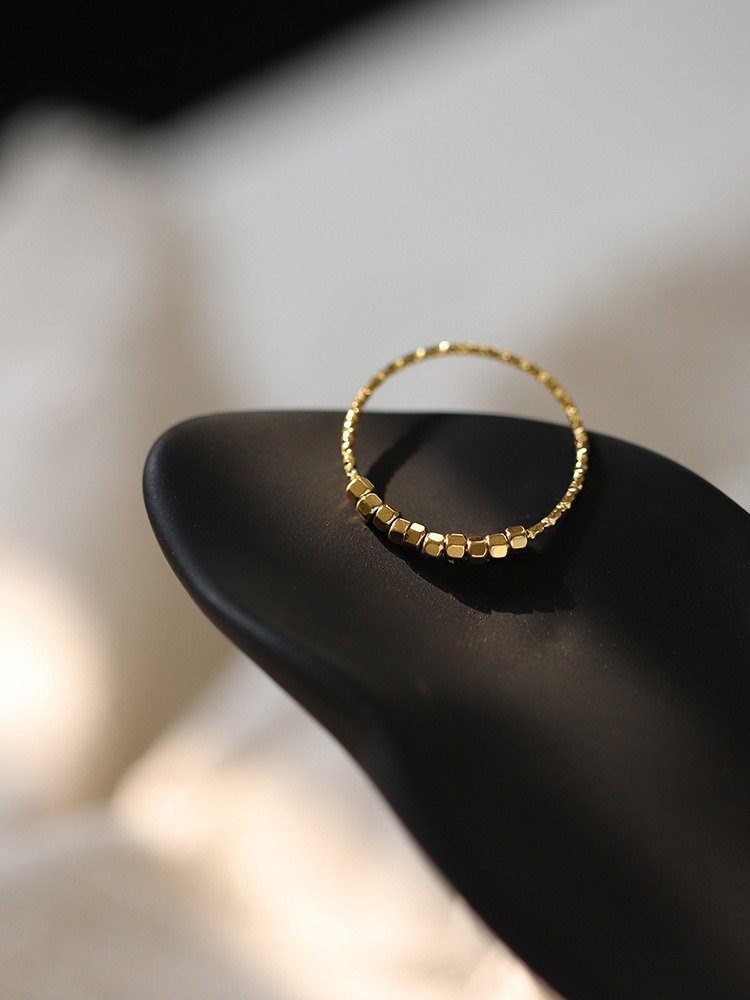 Dainty Beaded Stack Ring | 18K Gold Plated product image (9)