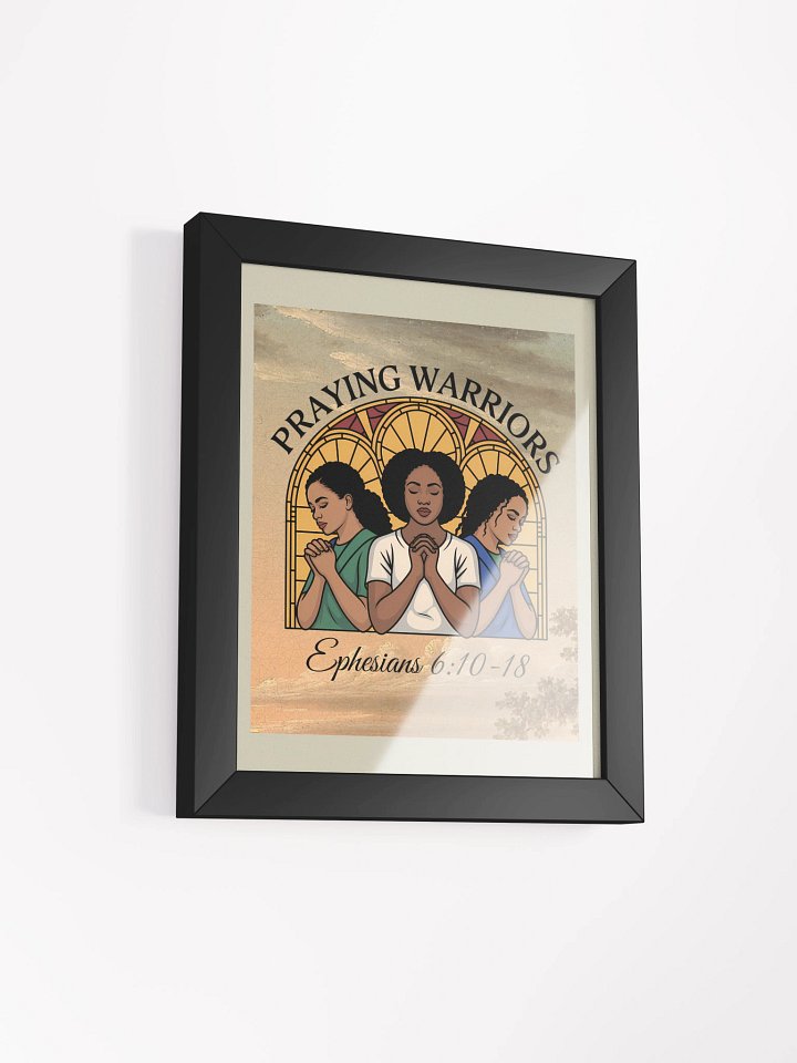 Praying Warrior's Stained Glass Christian Framed Poster product image (2)