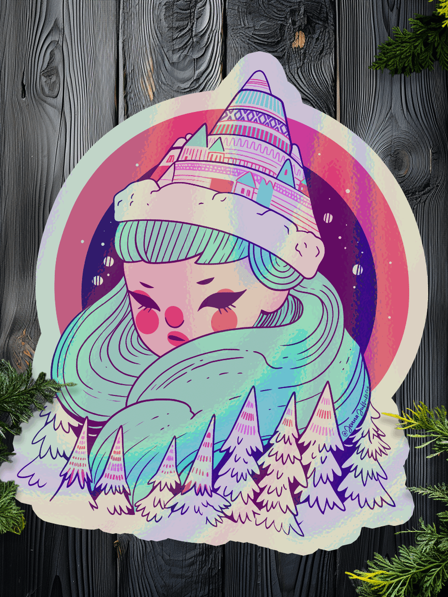 Ski Lodge | 3D Holographic Kiss-Cut Sticker product image (1)