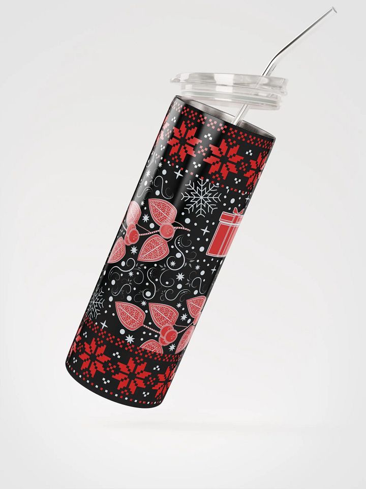 Festive Holiday Floral Tumbler with Snowflake Design