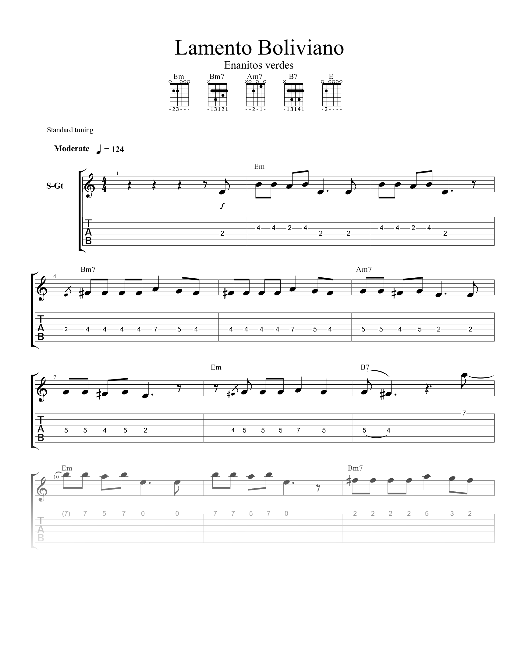 Lamento boliviano - Partituras + Tabs + Acordes + Pista product image (1)