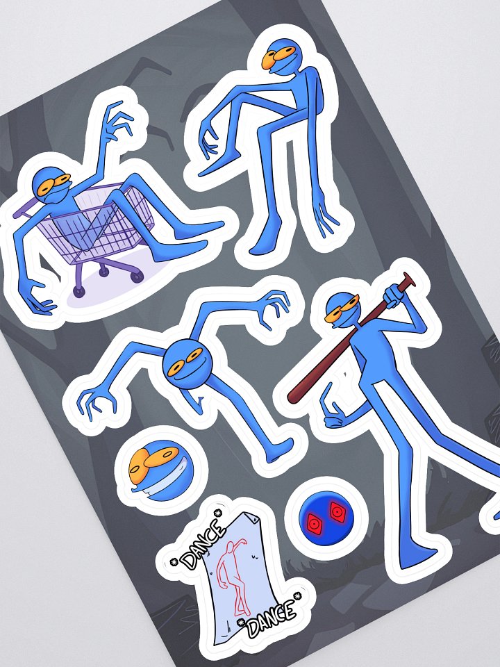 Blue Guy Sticker Sheet - 1 product image (1)