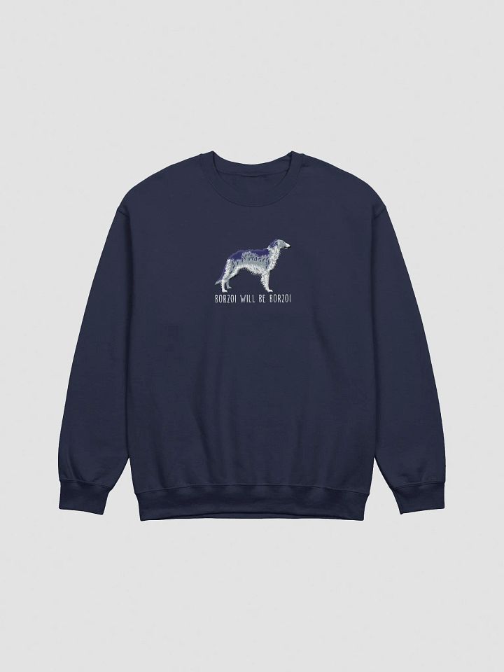 Borzoi Will Be Borzoi Sweatshirt (Embroidered) of a Borzoi(Blue) product image (4)