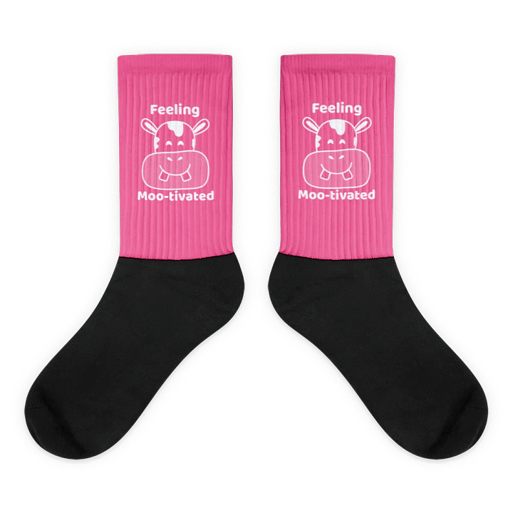 Feeling Mootivated Pink Cow Socks product image (2)