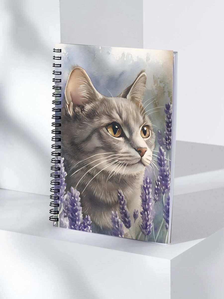 Serene Lavender Cat Spiral Notebook product image (4)