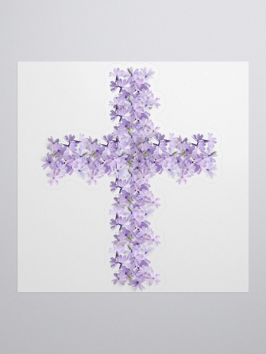 Lilac Floral Cross Sticker product image (2)